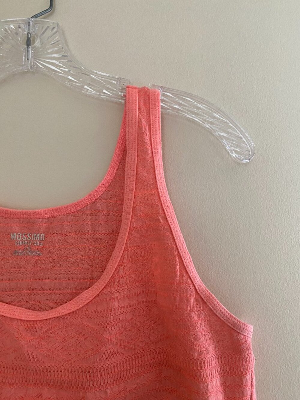 Neon Pink Lace Tank Top
